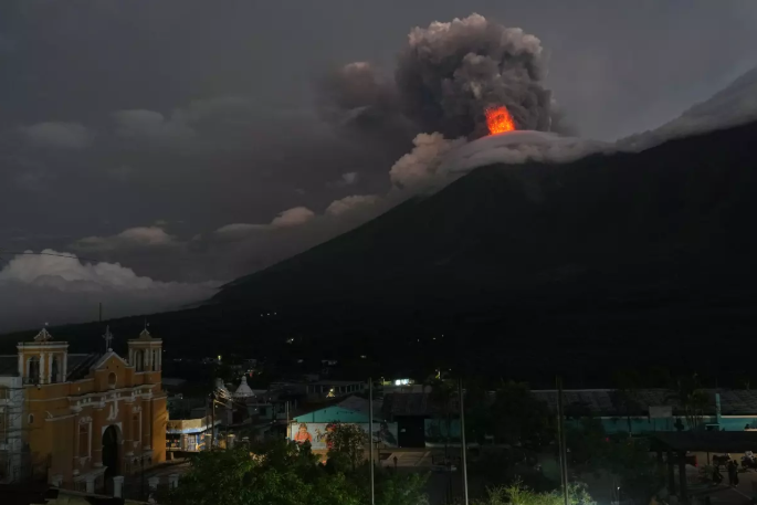 Erupción del Volcán de Fuego en Guatemala