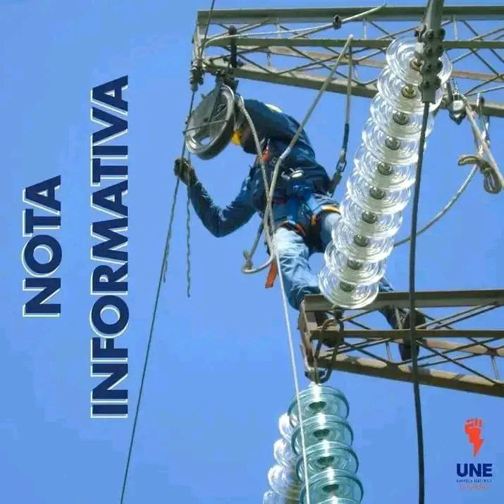 UNE: Afectación de 1810 MW para el sábado 13 de junio