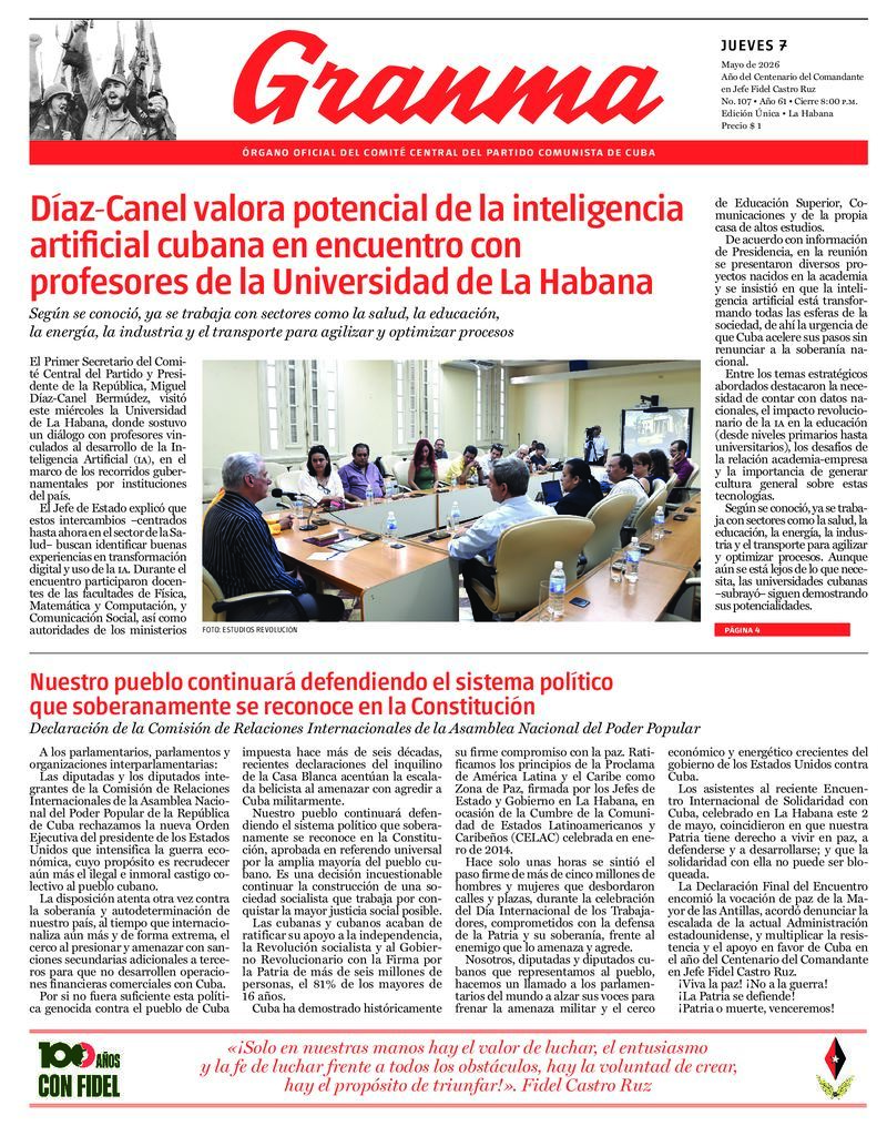 Prensa cubana destaca temas clave en ediciones del 7 de mayo de 2026