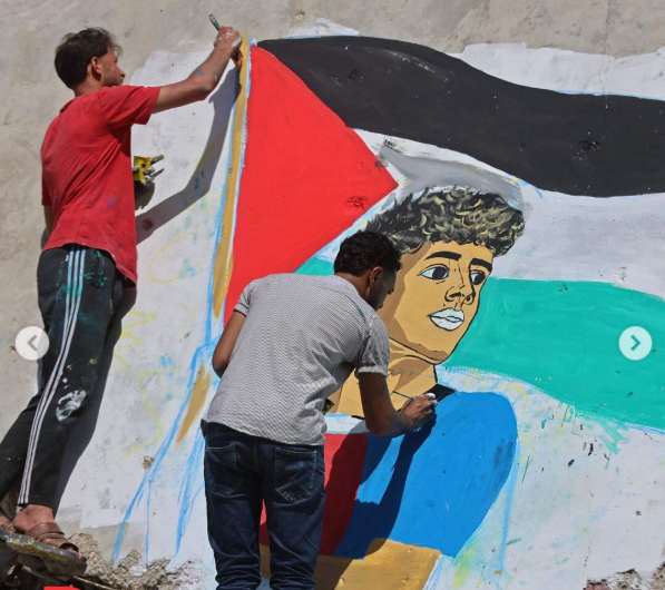Artistas palestinos homenajean a Lamine Yamal con mural en ruinas de Gaza