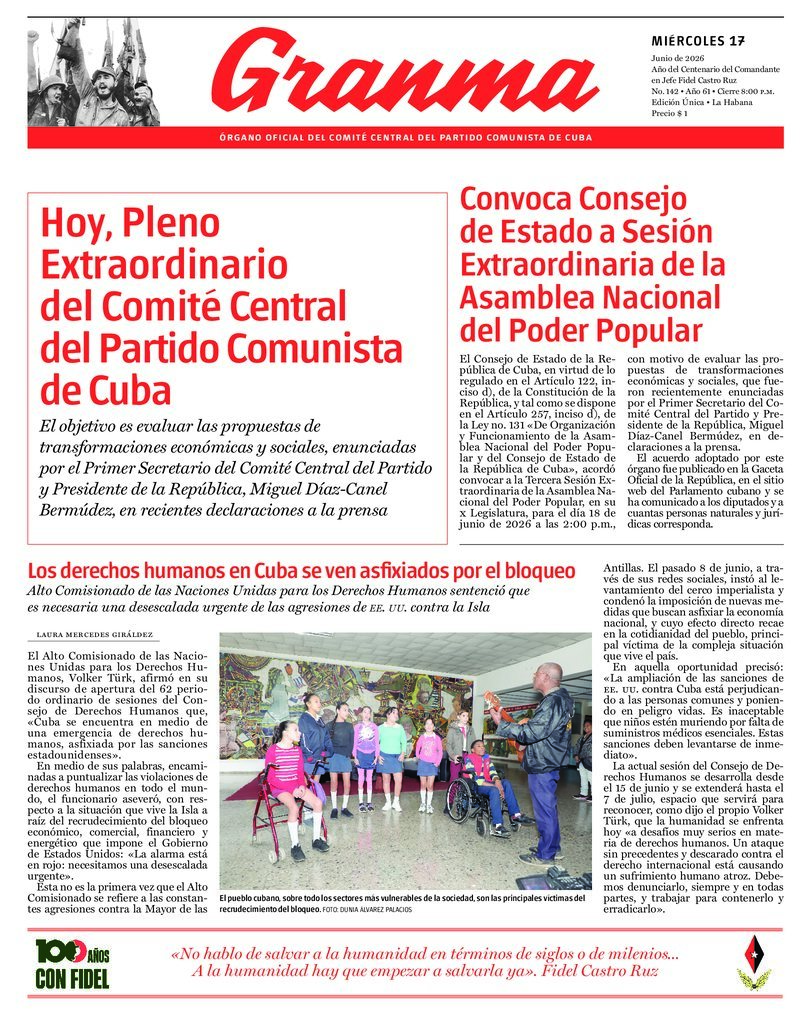Prensa cubana destaca temas clave en ediciones del 17 de junio de 2026