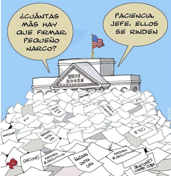 Caricatura de Lacoste critica la política de sanciones de EE.UU. hacia Cuba