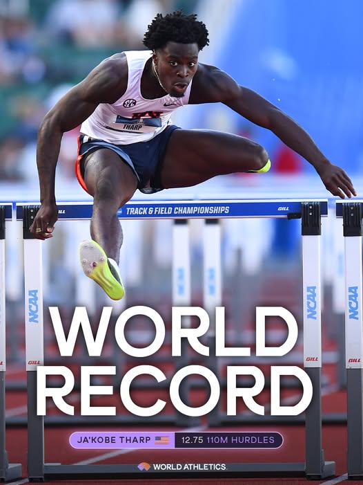 Ja’Kobe Tharp establece nuevo récord mundial en 110 metros vallas