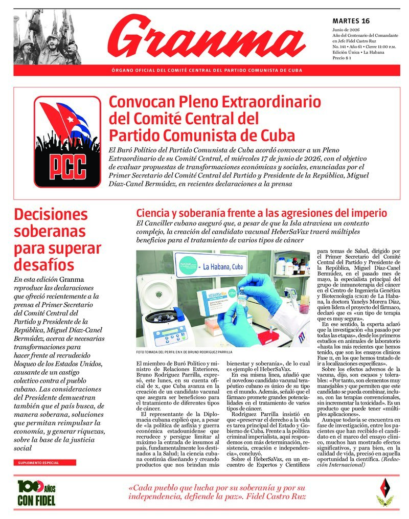 Prensa cubana destaca temas clave en ediciones del 16 de junio de 2026