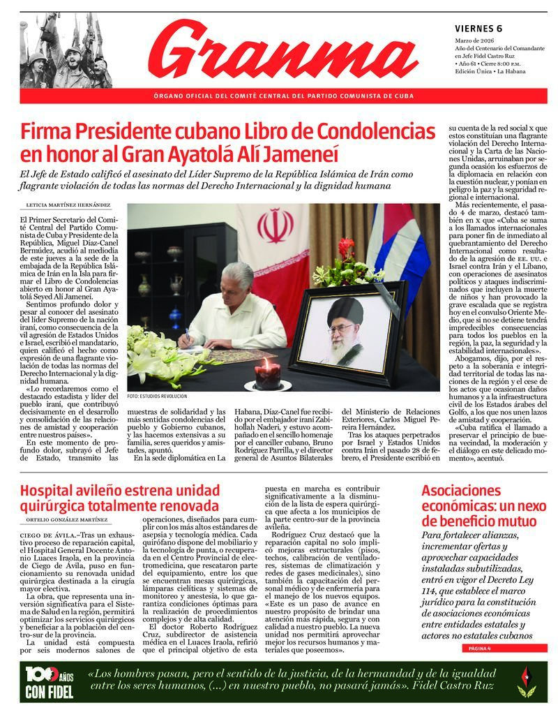 Prensa cubana destaca temas clave en ediciones del 6 de marzo de 2026