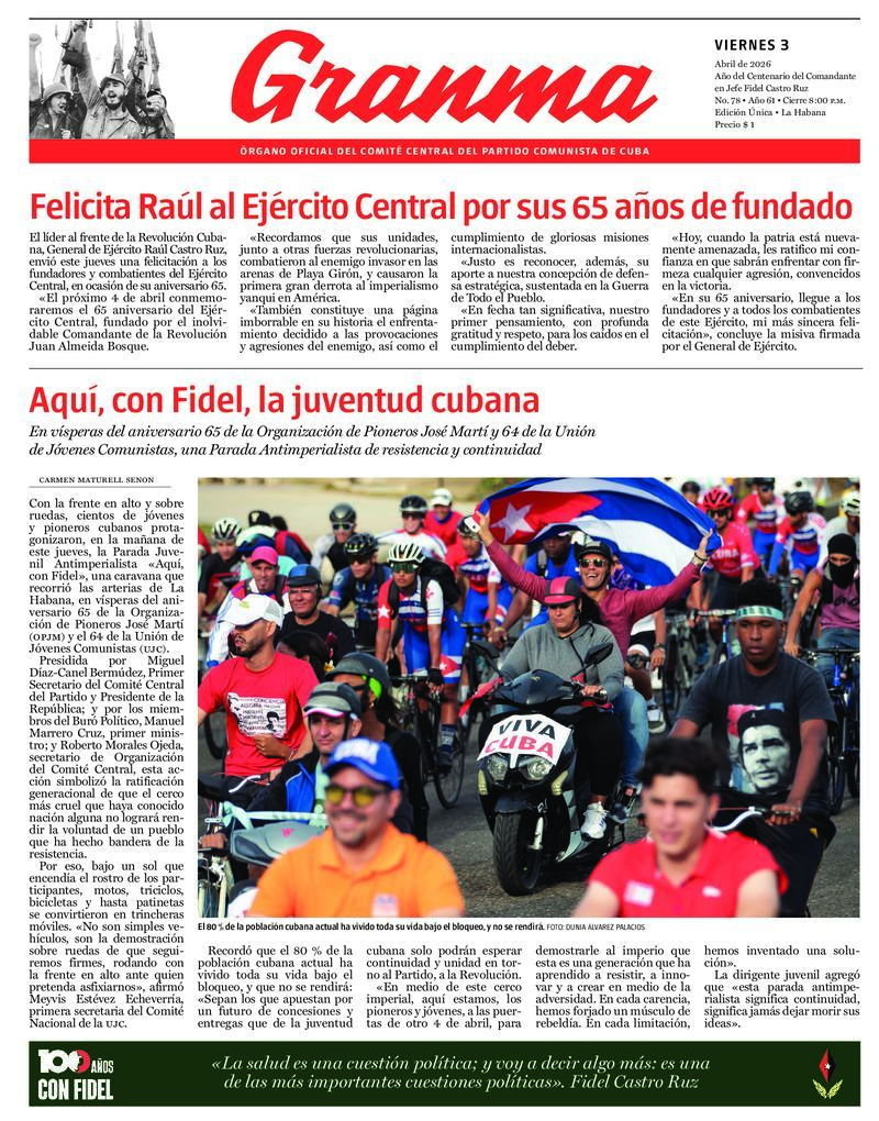 Prensa cubana destaca temas clave en ediciones del 3 de abril de 2026