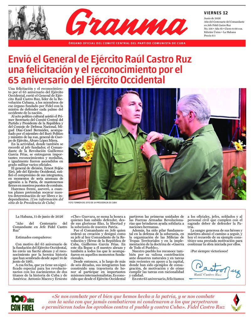 Prensa cubana destaca temas clave en ediciones del 12 de junio de 2026
