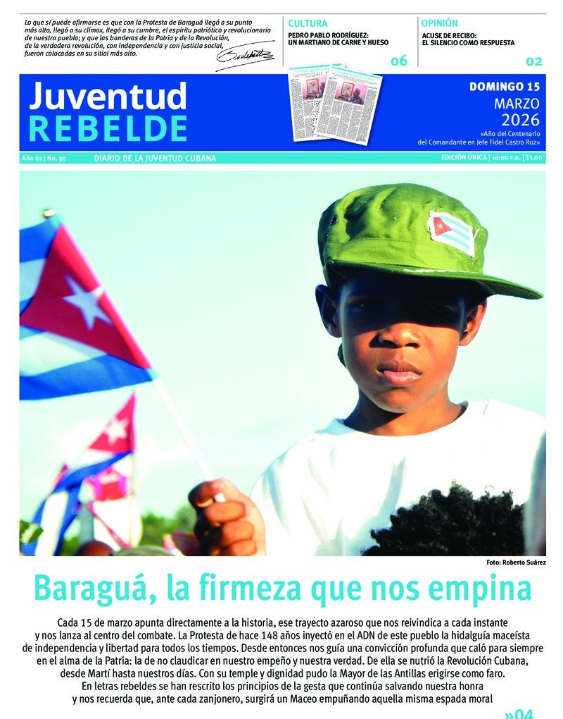 Juventud Rebelde destaca temas clave en su edición del 15 de marzo de 2026