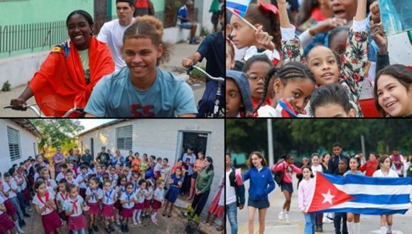 Díaz-Canel destaca papel de pioneros y jóvenes