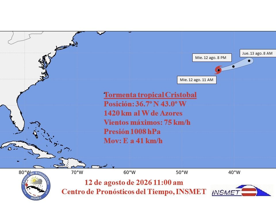 Tercera tormenta tropical Cristóbal se forma en el Atlántico