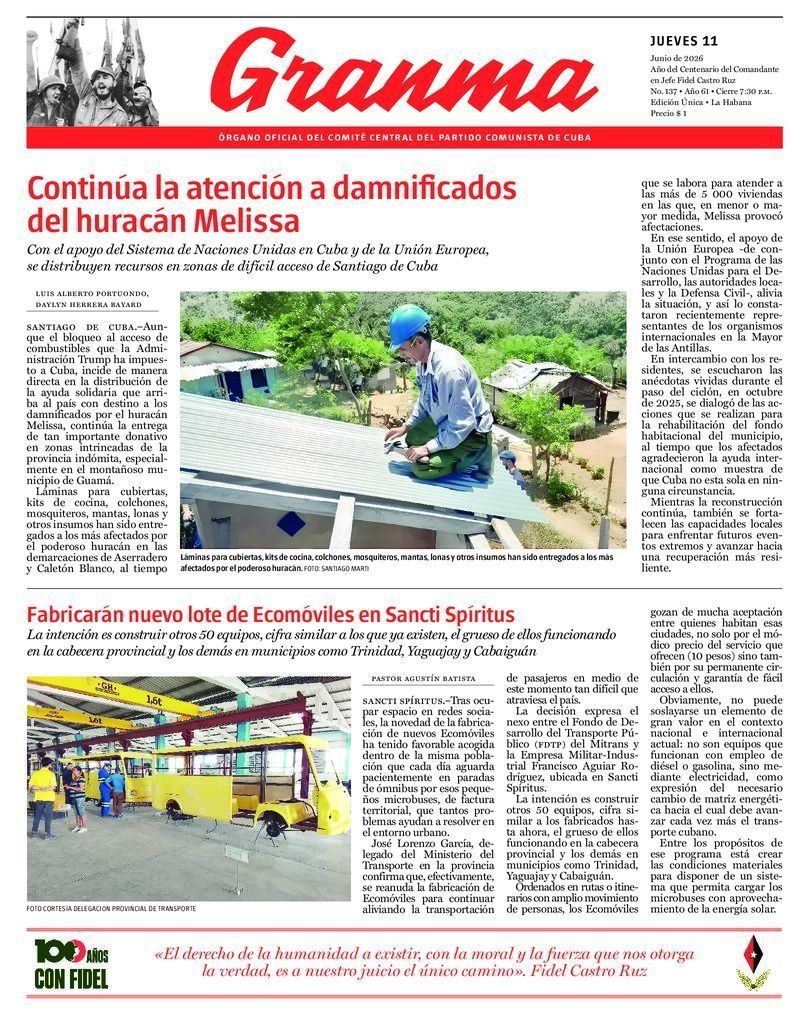 Prensa cubana destaca temas clave en ediciones del 11 de junio de 2026