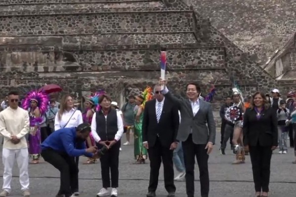 Encienden Fuego Nuevo en Teotihuacán para Juegos de Santo Domingo 2026