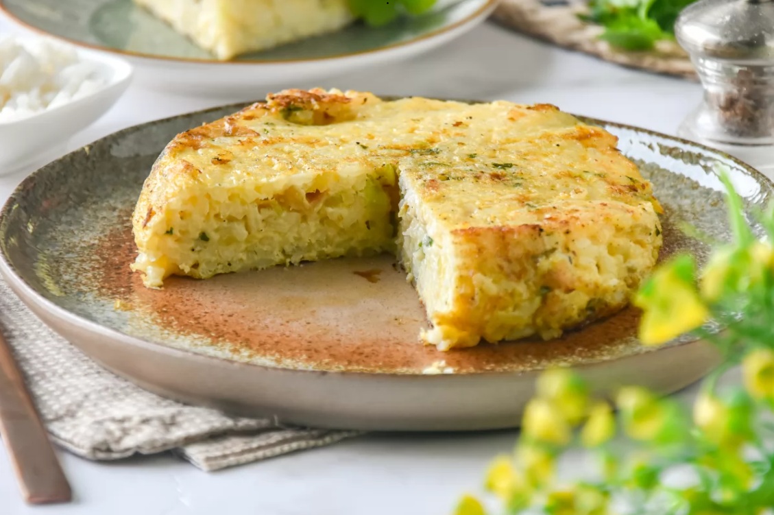 Tortilla genovesa y huevos revueltos