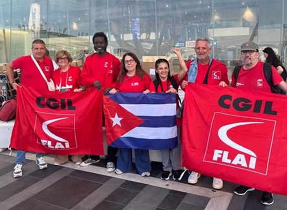 Brigada de solidaridad de Italia y Portugal llega a Cuba