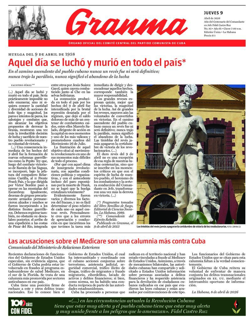 Prensa cubana destaca temas clave en ediciones del 9 de abril de 2026