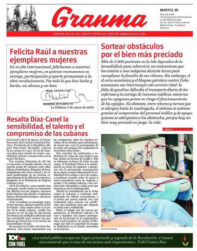 Prensa cubana destaca temas clave en edición del 10 de marzo de 2026