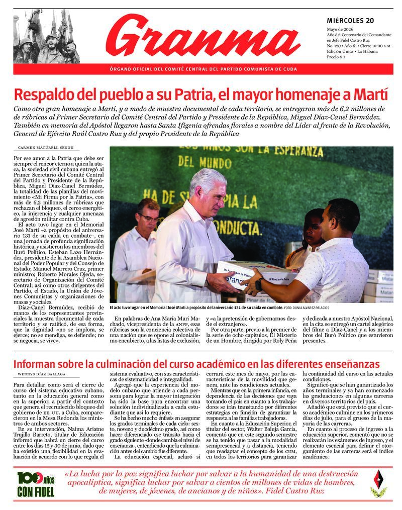 Prensa cubana destaca temas clave en ediciones del 20 de mayo de 2026