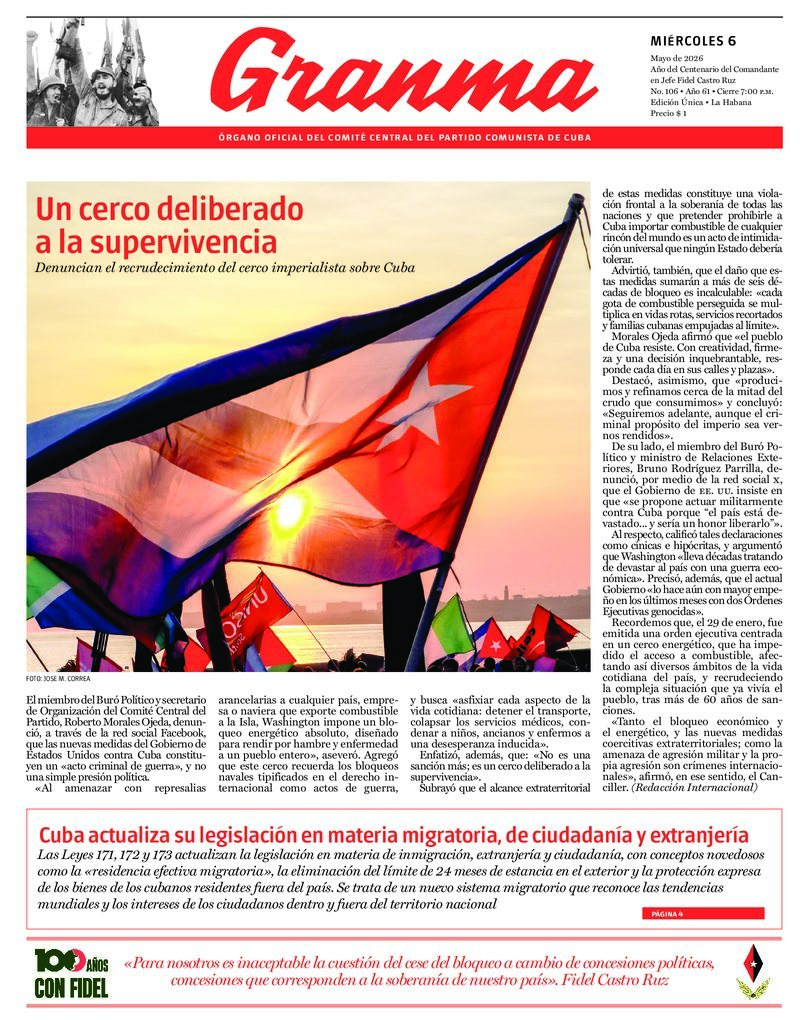 Prensa cubana destaca temas clave en ediciones del 6 de mayo de 2026