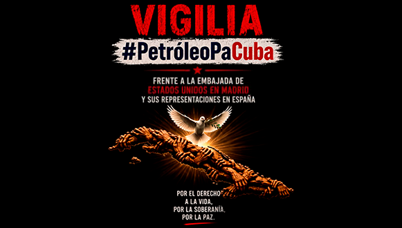 Protesta en Madrid contra bloqueo a Cuba