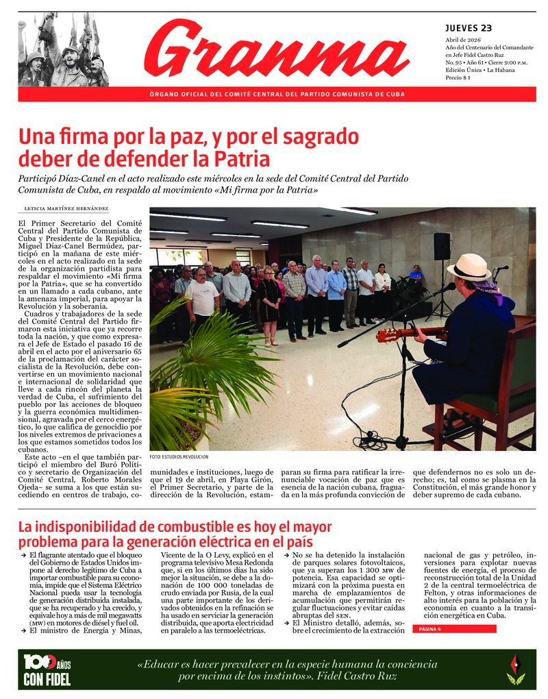 Prensa cubana destaca temas clave en ediciones del 23 de abril de 2026