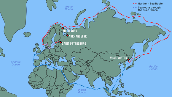China y Rusia acuerdan nuevo corredor de transporte hacia la Ruta Marítima del Norte