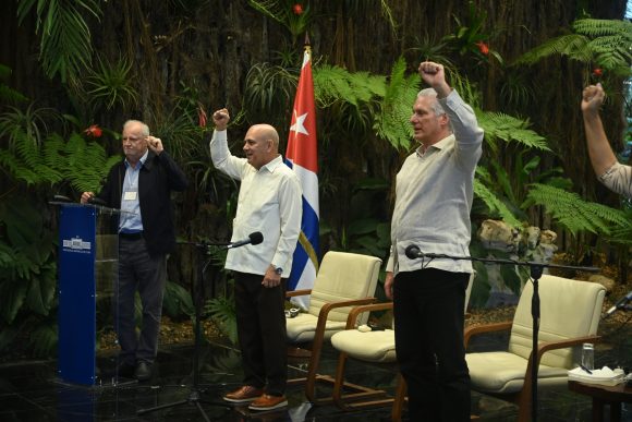 Díaz-Canel recibe a delegados de la IV Asamblea Continental ALBA Movimientos en Cuba