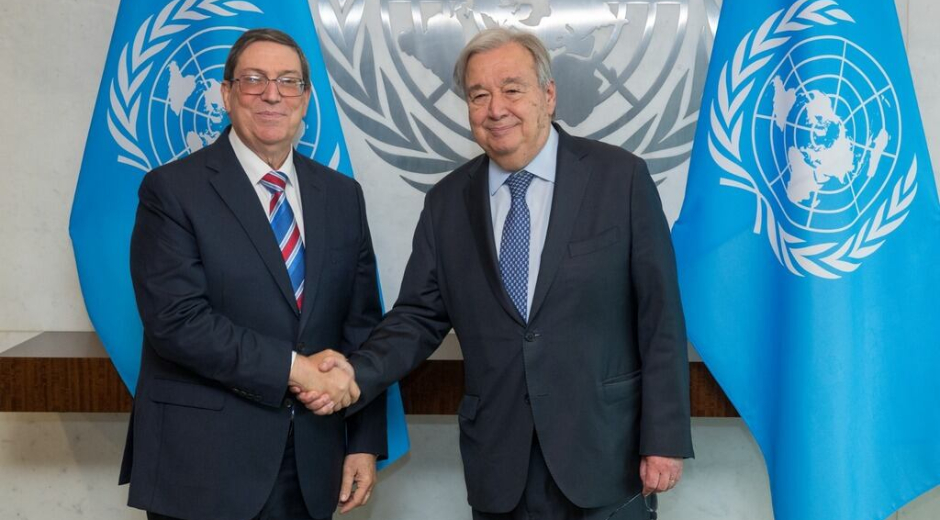 Canciller cubano se reúne con secretario general de la ONU