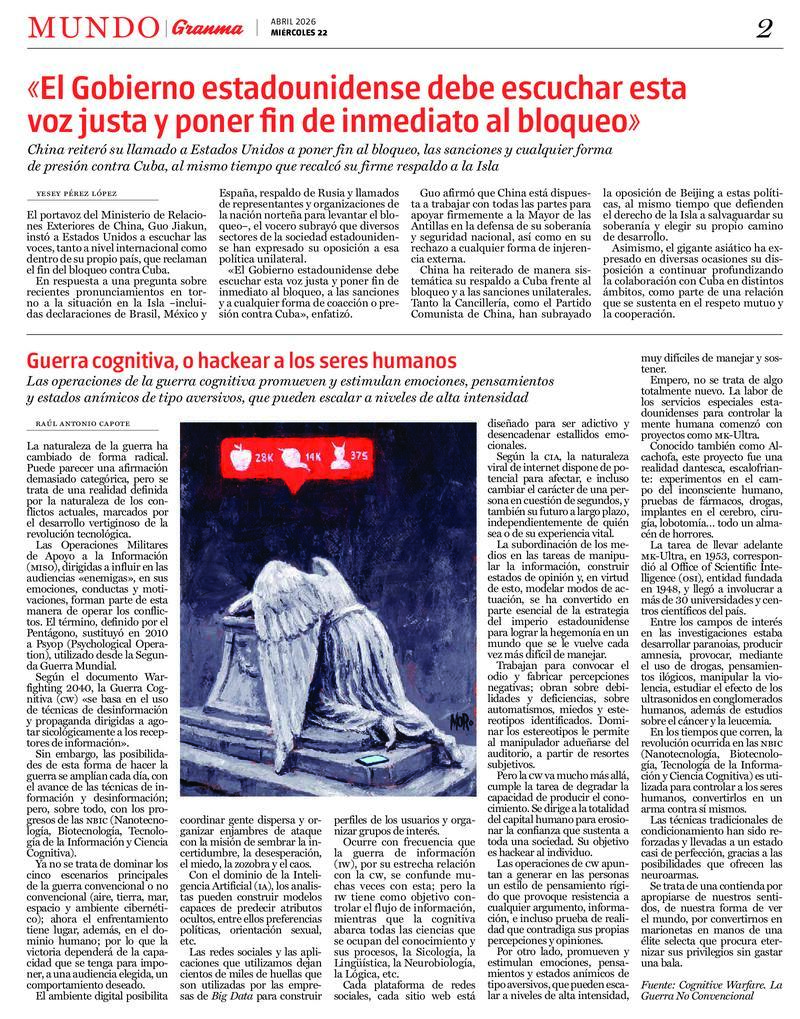 Prensa cubana destaca temas clave en edición del 22 de abril de 2026