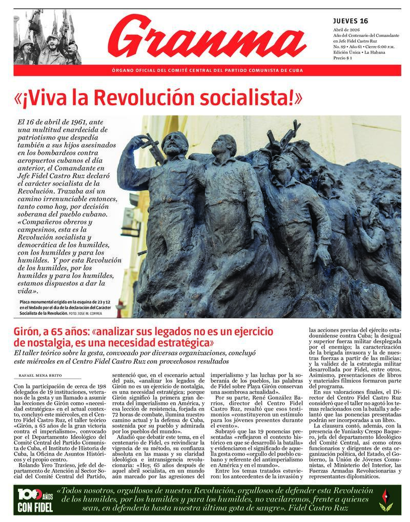 Prensa cubana destaca temas clave en ediciones del 16 de abril de 2026